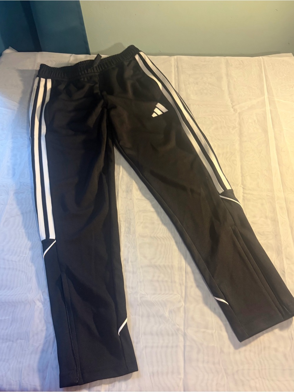 adidas Black Joggers with White Stripes - Kids